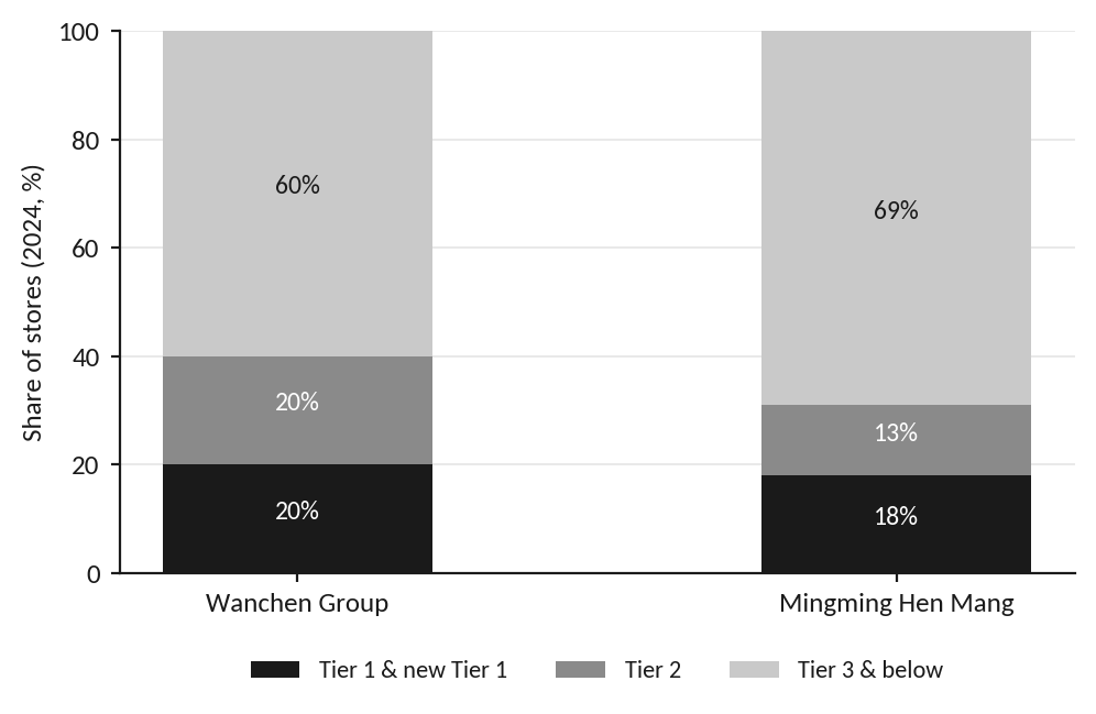 Exhibit 6: Lower-tier cities anchor the store network